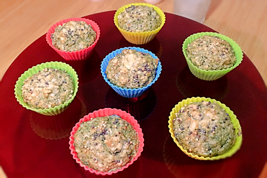 Muffins au chou kale et graines de courges