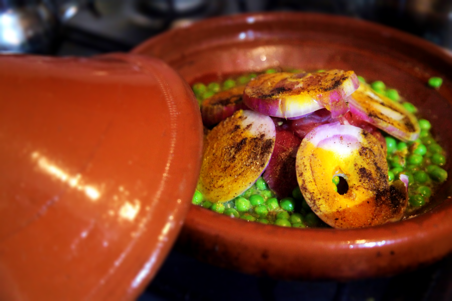 Tajine de boeuf aux légumes verts