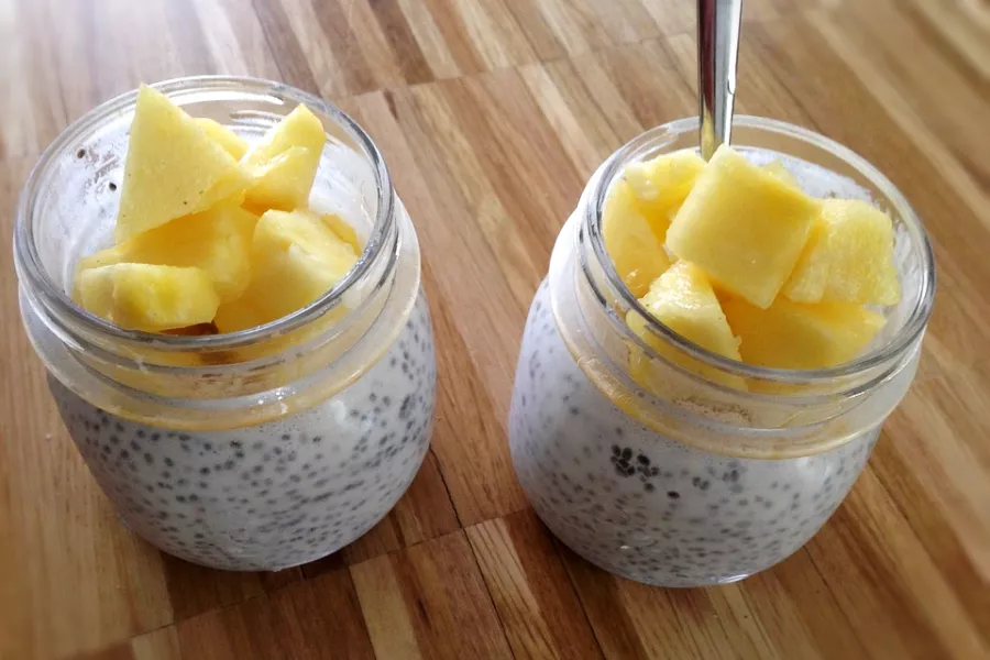 Chia pudding à la mangue frais et exotique