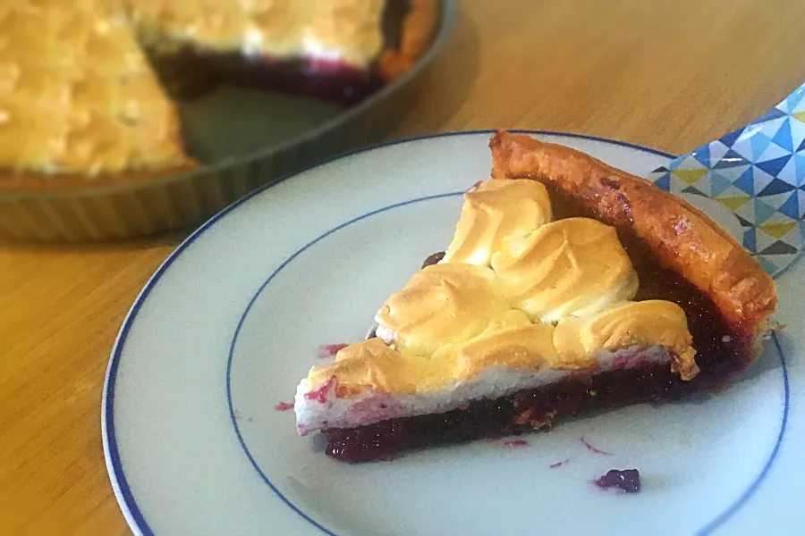 Tarte aux myrtilles meringuée maison