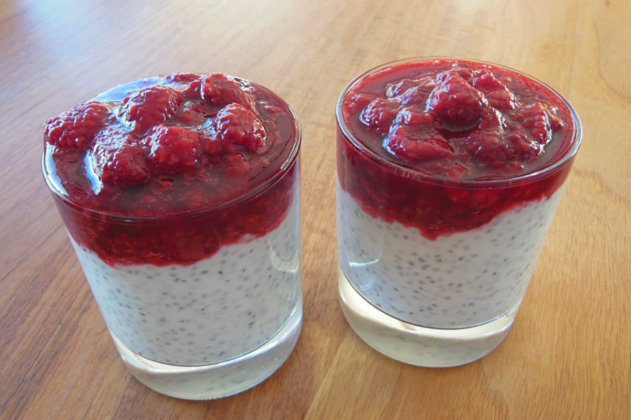 Chia pudding aux framboises