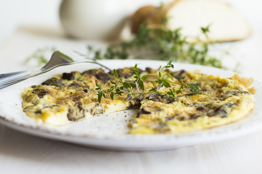 Omelette fondante aux champignons 