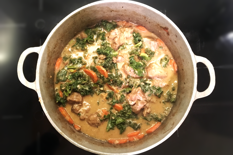 Sauté de veau au beurre de cacahuète